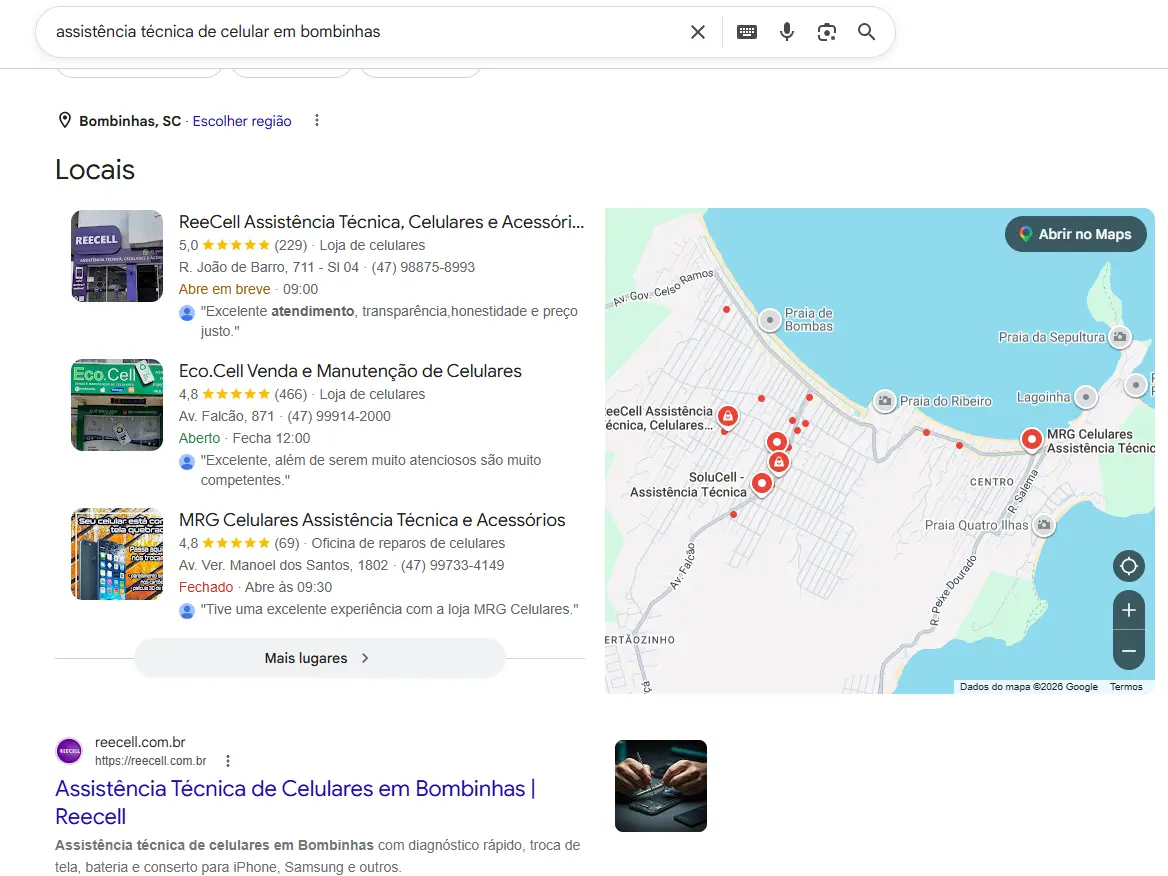 Painel visual representando SEO, buscas no Google e crescimento de oportunidades orgânicas