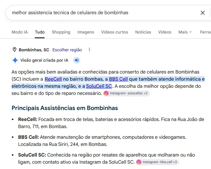 Representação visual de SEO local conectando buscas próximas, mapa e presença da empresa